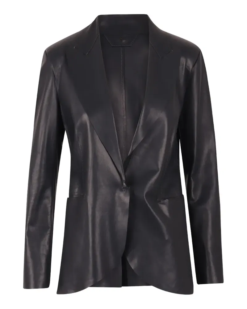 Salvatore Santoro notched-lapels leather jacket - Schwarz Schwarz