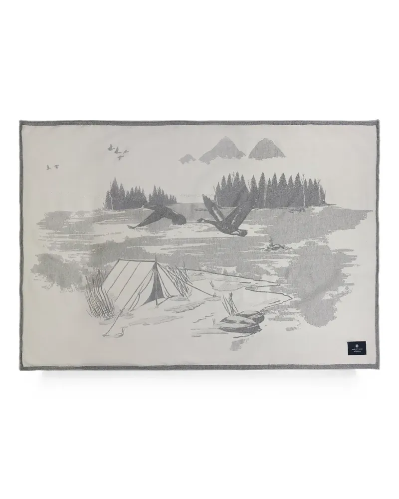 Aimé Leon Dore jacquard-knit landscape-print blanket - Nude Nude