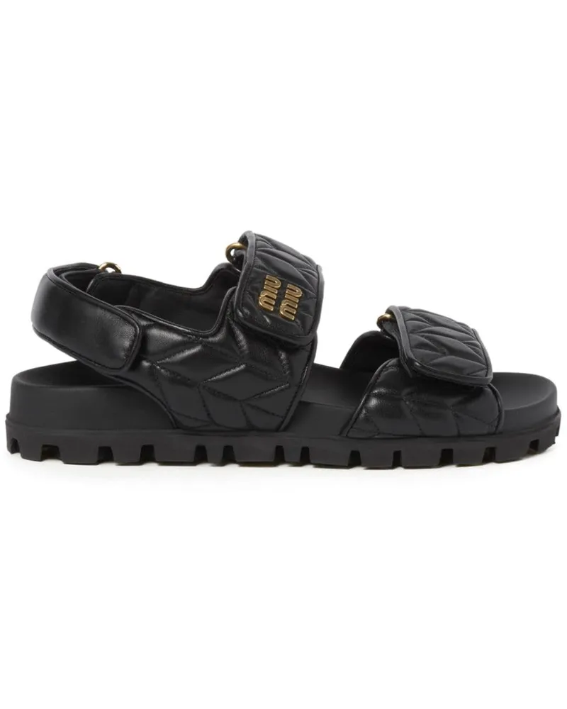Miu Miu Matelassé-Sandalen - Schwarz Schwarz