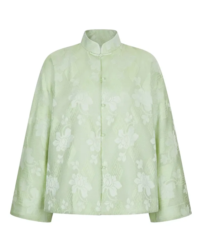 Shanghai Tang Bluse mit Jacquard-Blumenmuster - Grün Grün