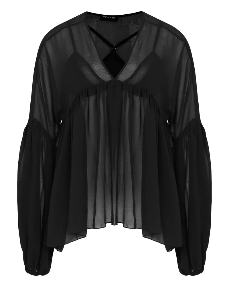 OLYMPIAH Brisa Bluse mit Falten - Schwarz Schwarz