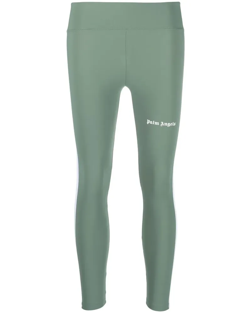 Palm Angels Leggings mit Logo-Print - Grün Grün