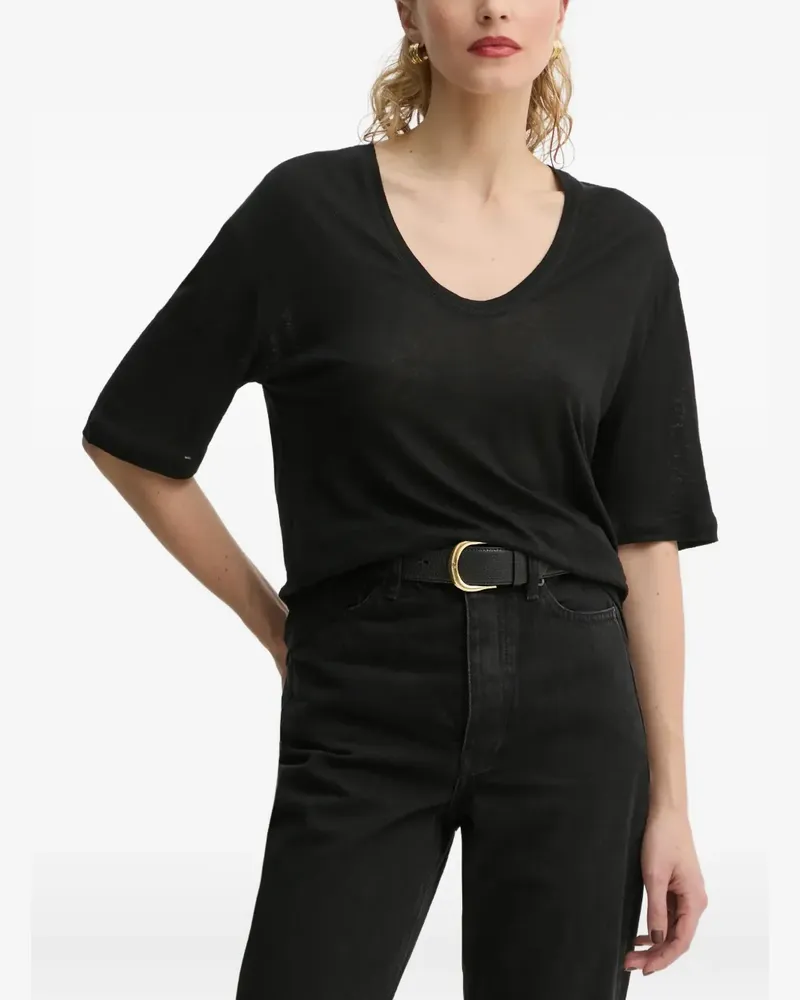 By Malene Birger Amaringa T-Shirt mit V-Ausschnitt - Schwarz Schwarz