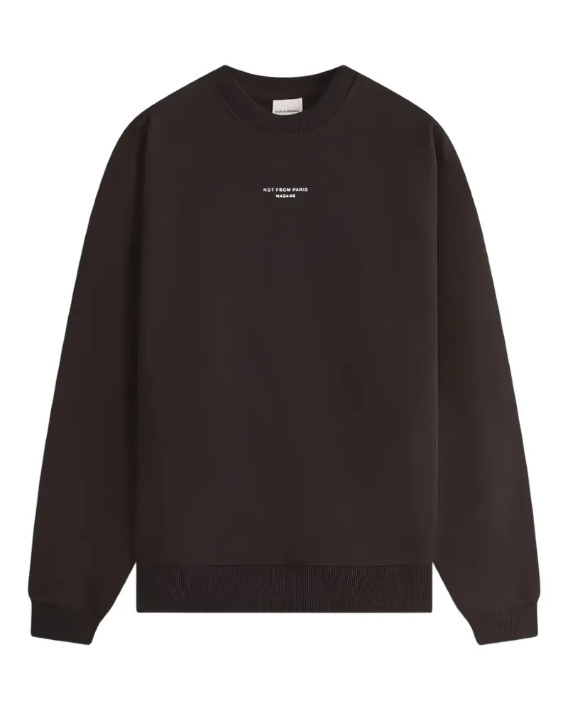 Drôle de Monsieur crew-neck logo sweatshirt - Braun Braun