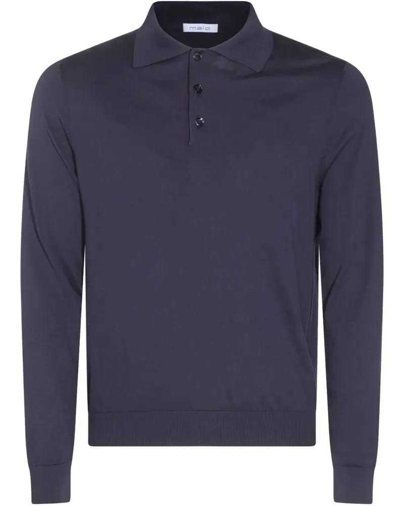 Malo Poloshirt aus Jersey - Blau Blau
