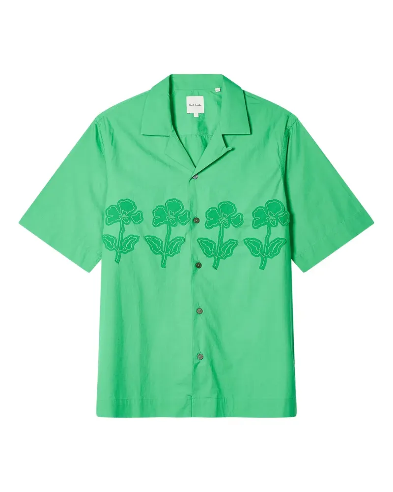 Paul Smith Hemd mit Blumenstickerei - Grün Grün
