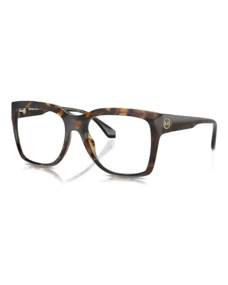 Michael Kors logo-detail geometric-frame glasses - Braun Braun
