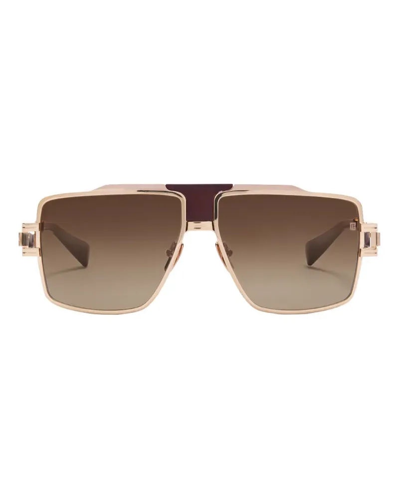 Balmain Idol geometric-frame sunglasses - Gold Gold