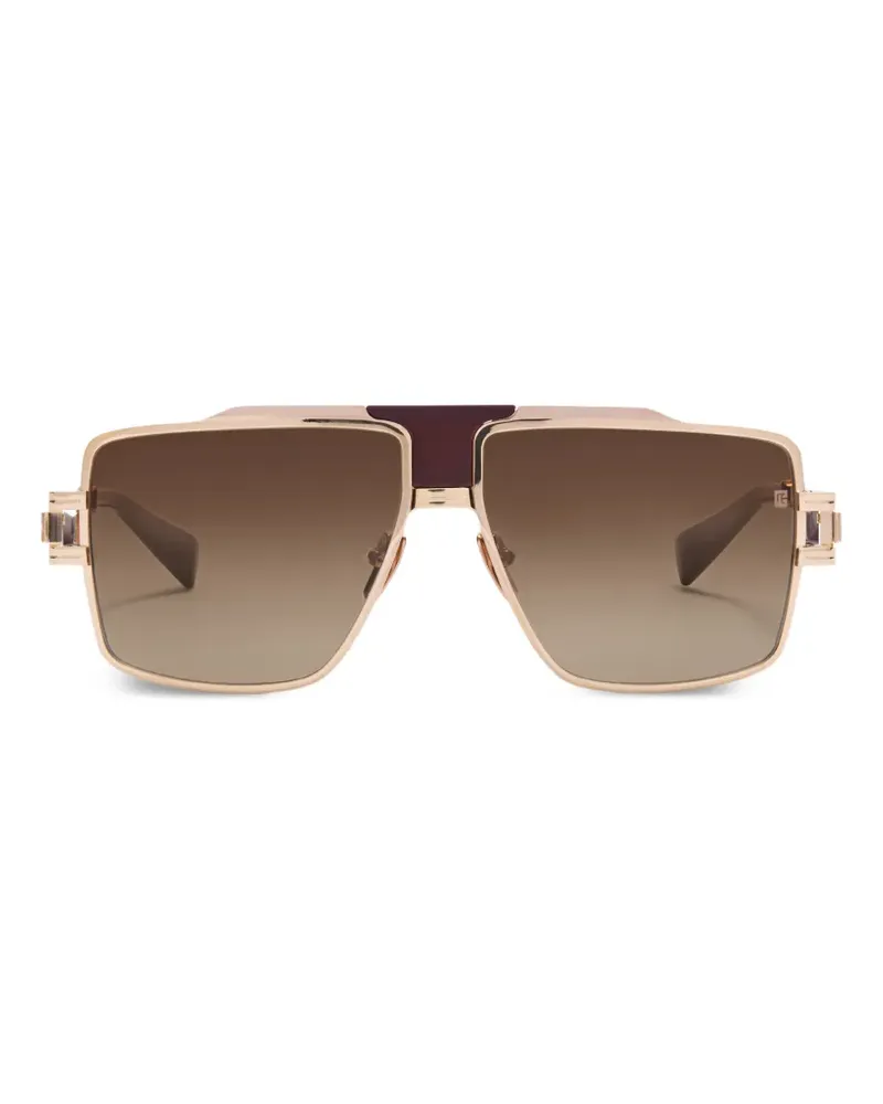 Balmain Idol geometric-frame sunglasses - Gold Gold