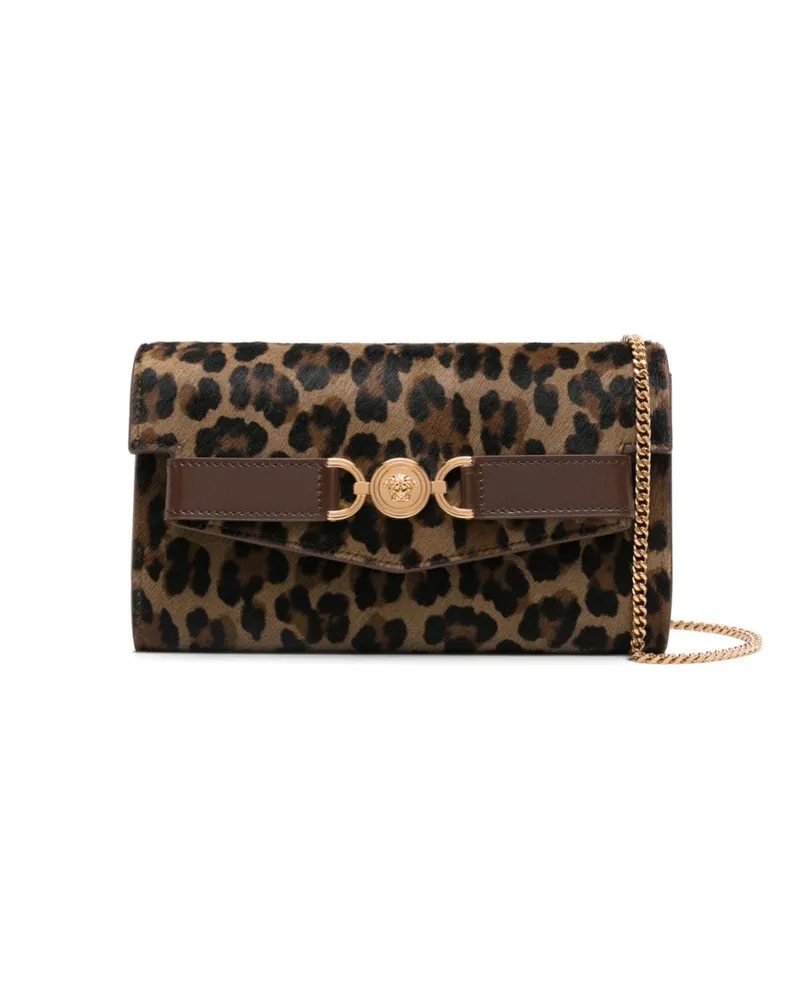 Versace Clutch mit Leoparden-Print - Braun Braun
