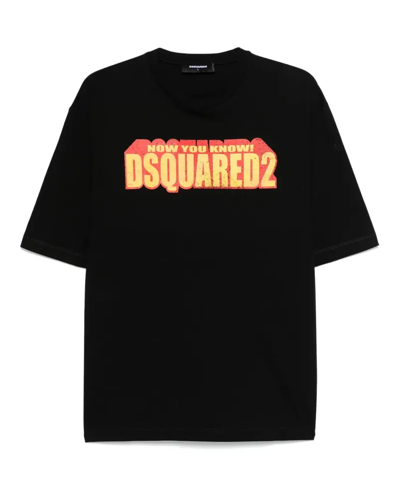 Dsquared2 T-Shirt mit Slogan-Print - Schwarz Schwarz