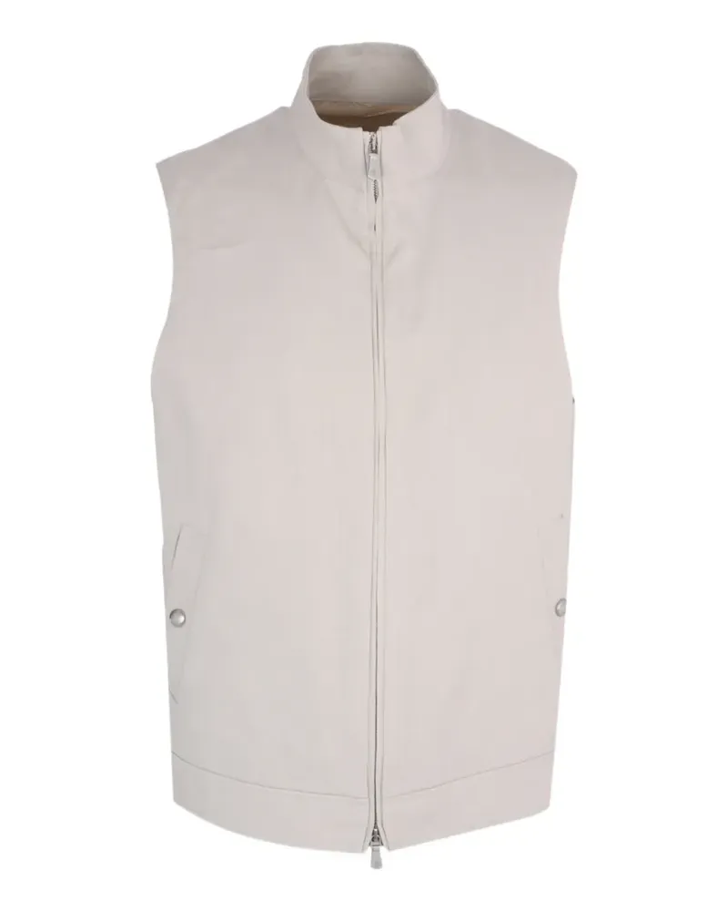 Eleventy zip-up linen gilet - Weiß Weiß