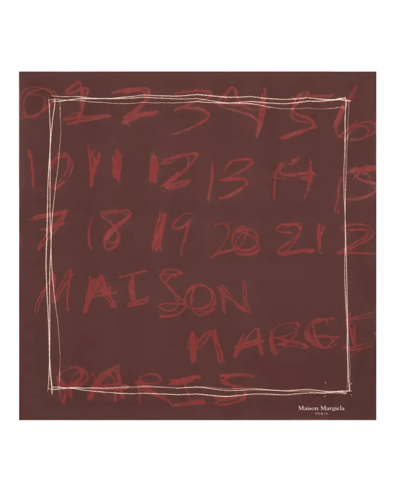 Maison Margiela Halstuch mit Nummern-Print - Braun Braun