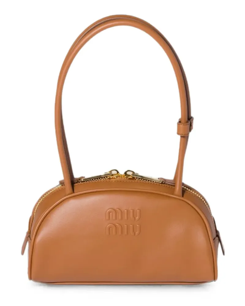 Miu Miu Beau Schultertasche mit Logo-Prägung - Braun Braun