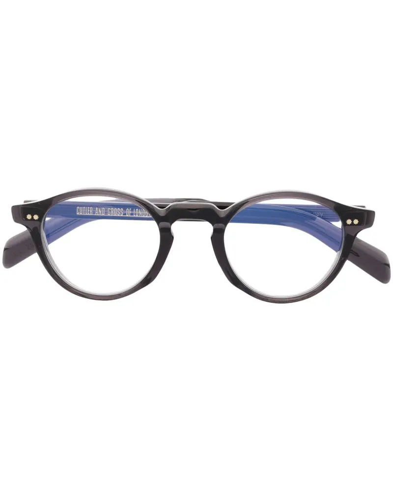 Cutler and Gross Zweifarbige Brille mit rundem Gestell - Grau Grau