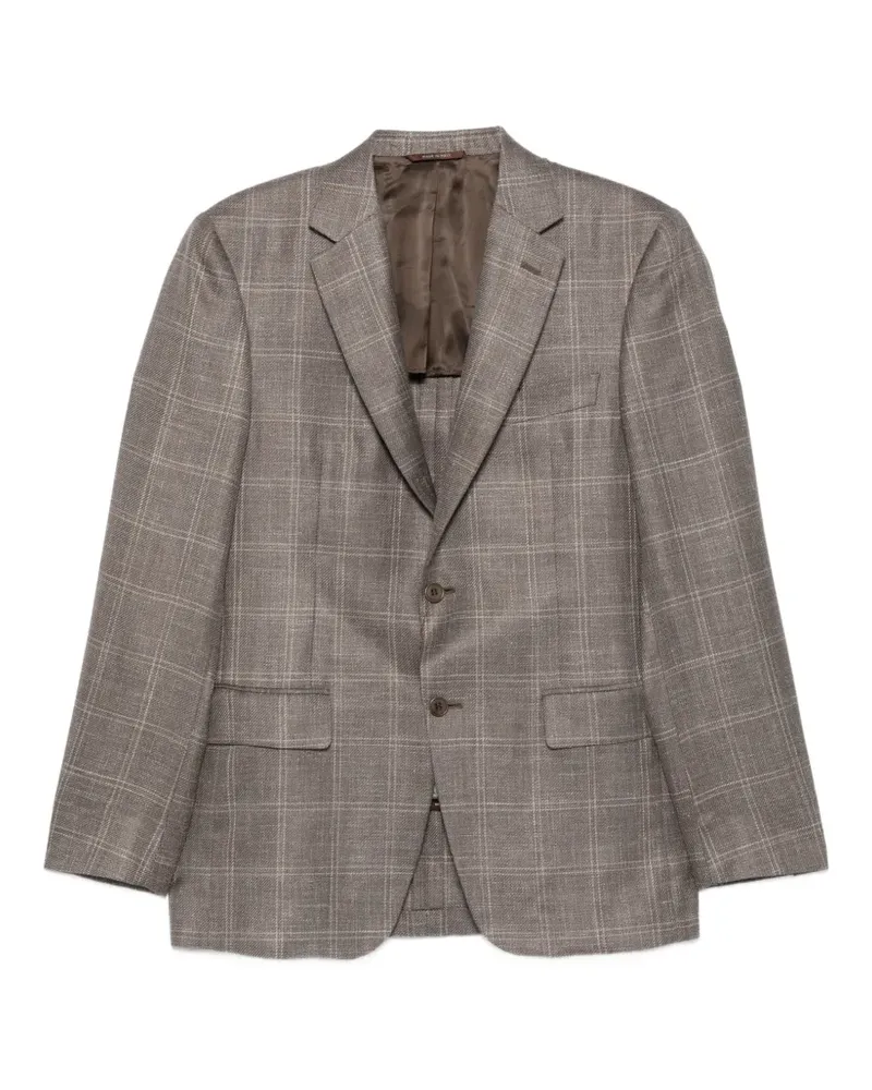Canali check-pattern single-breasted blazer - Grau Grau