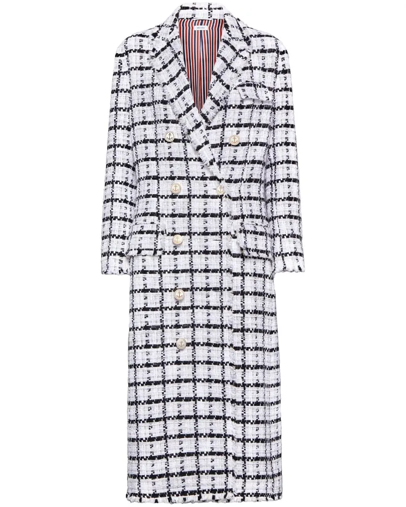 Thom Browne Karierter Mantel - Weiß Weiß