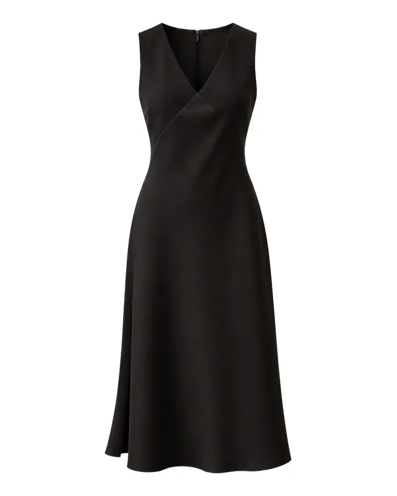 Calvin Klein crepe V-neck midi dress - Schwarz Schwarz