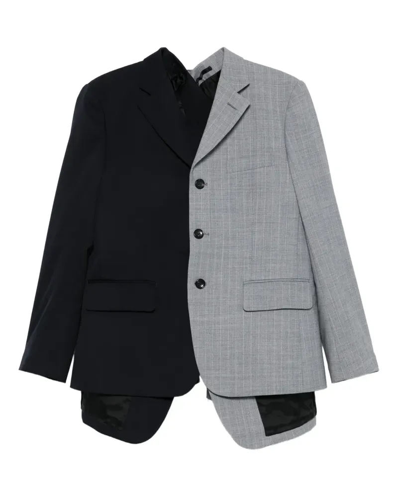 Comme des Garçons Zweifarbige Jacke mit Nadelstreifen - Schwarz Schwarz