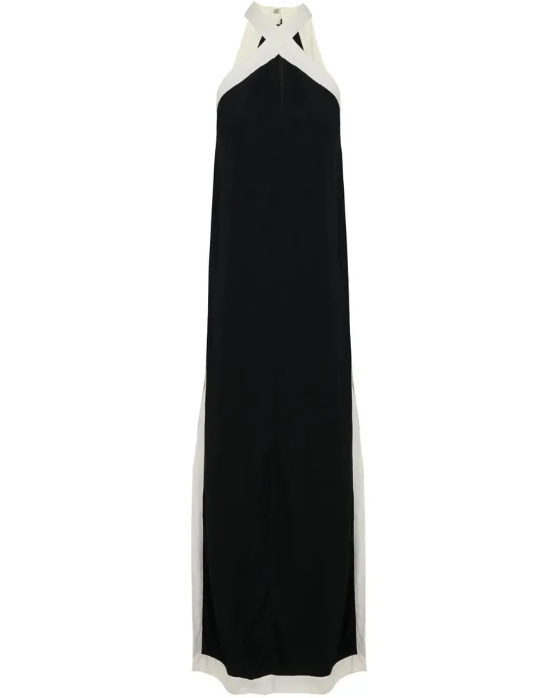 Lenny Niemeyer Neckholderkleid mit Kontrastbesatz - Schwarz Schwarz
