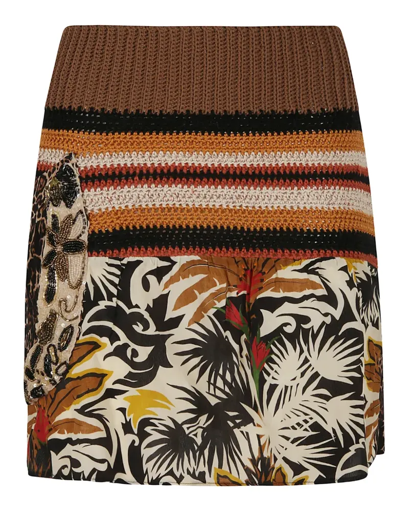 Anjuna crochet-knit patchwork skirt - Braun Braun