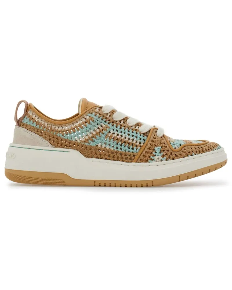 Ferragamo Sneakers mit Makramee-Detail - Braun Braun