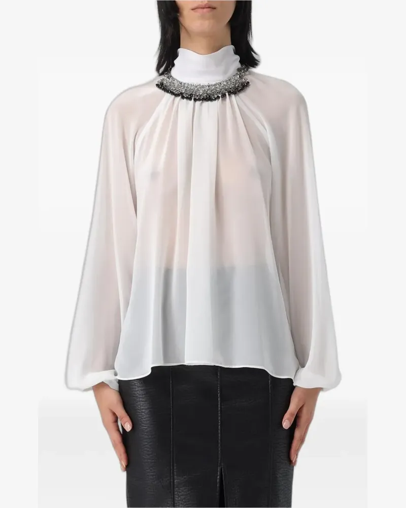 Hanita Seidenbluse mit Spitze - Weiß Weiß