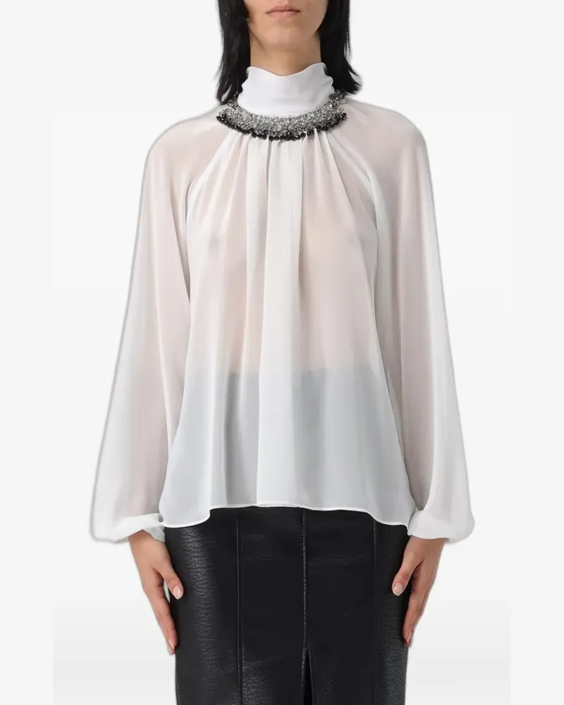 Hanita embellished high-neck blouse - Weiß Weiß