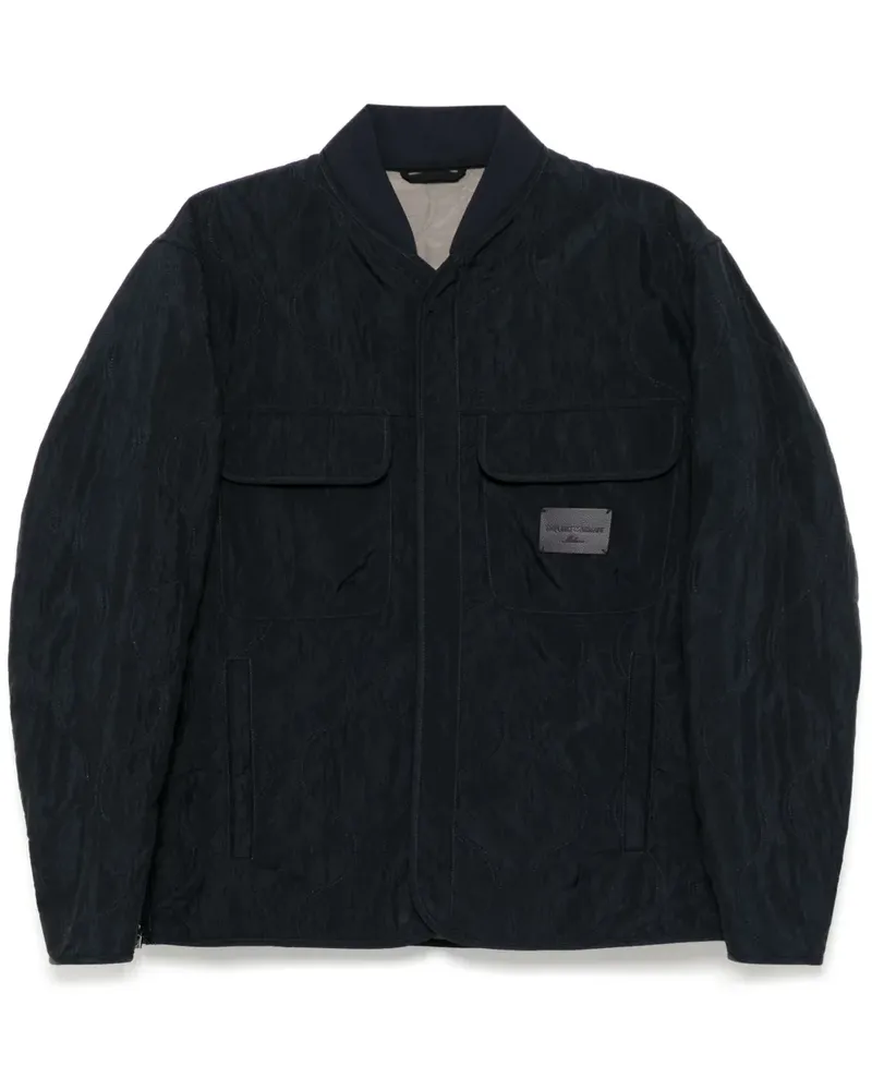 Emporio Armani Gefütterte Jacke mit Logo-Patch - Blau Blau