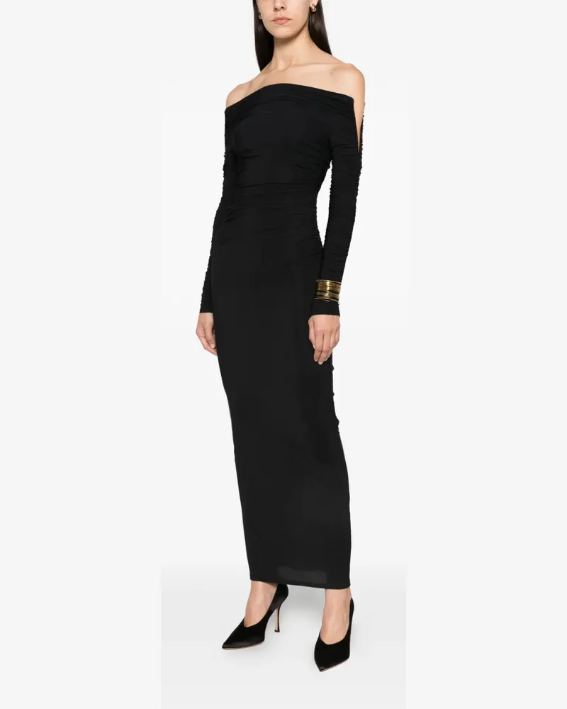 Amazuìn Janis off-shoulder ruched maxi dress - Schwarz Schwarz