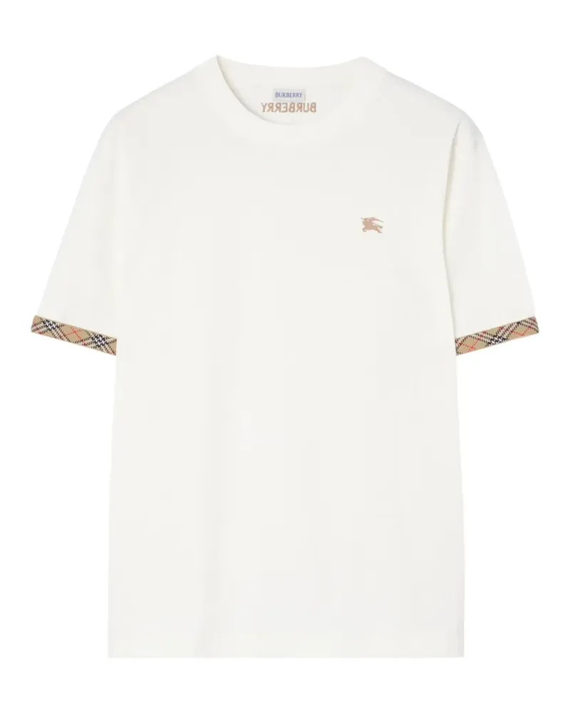 Burberry Check-trim cotton T-shirt - Weiß Weiß