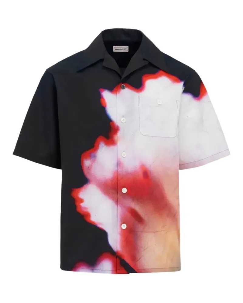 Alexander McQueen Solarised Flower short-sleeved shirt - Schwarz Schwarz