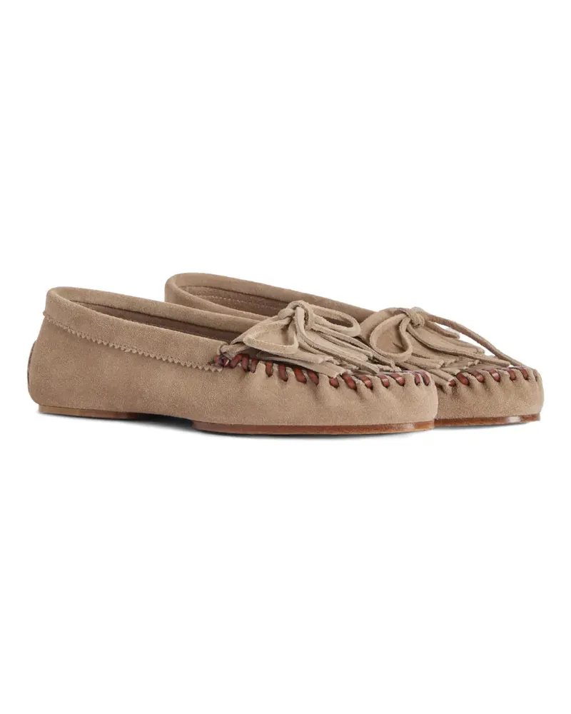 Paris Texas Indiana fringe ballet flats - Nude Nude