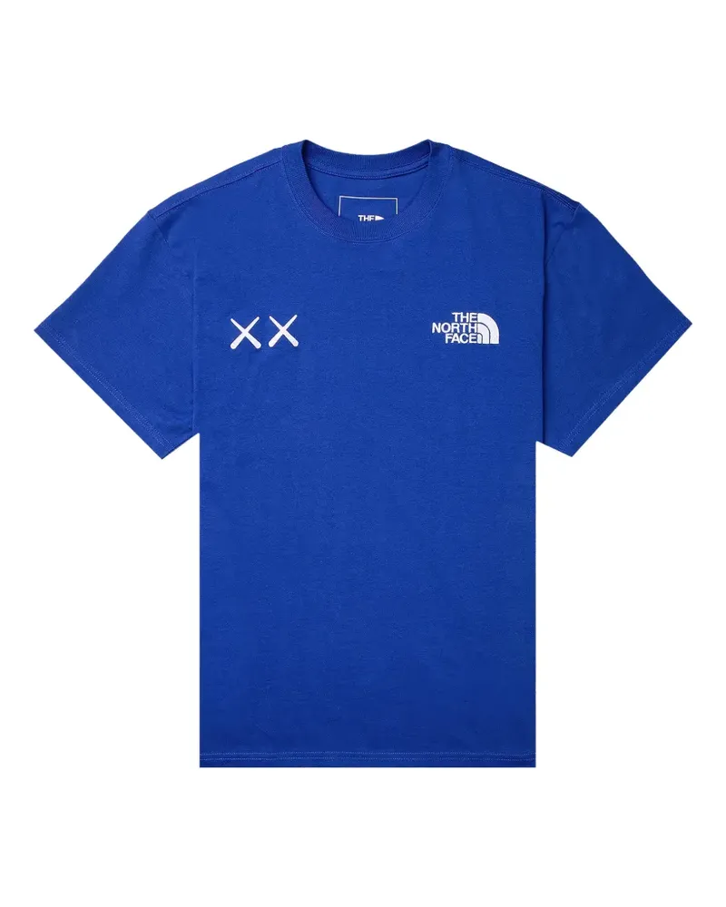 KAWS x North Face logo-embroidered T-shirt - Blau Blau