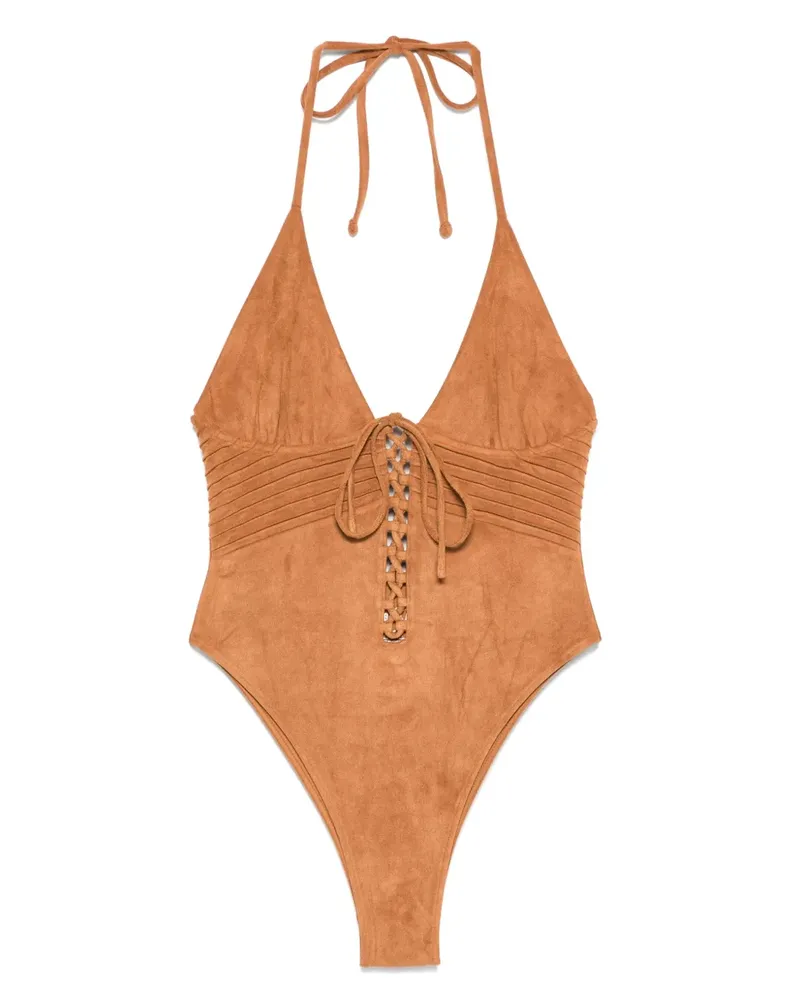 Frankies Bikinis x Bella Hadid Barrel Badeanzug - Braun Braun
