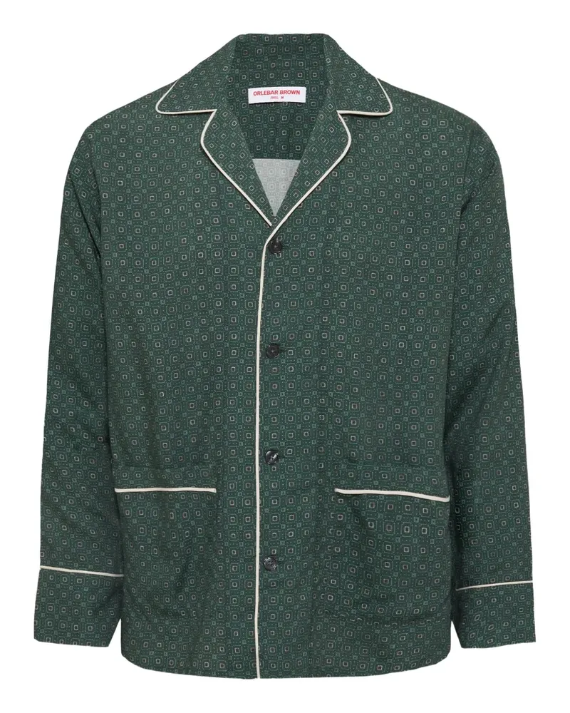 Orlebar Brown Murray Hemd mit geometrischem Print - Grün Grün