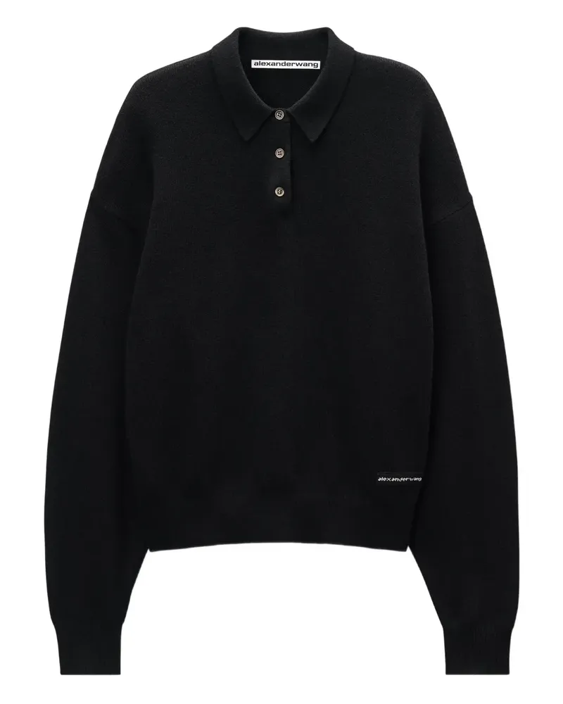 Alexander Wang Poloshirt mit Logo-Patch - Schwarz Schwarz