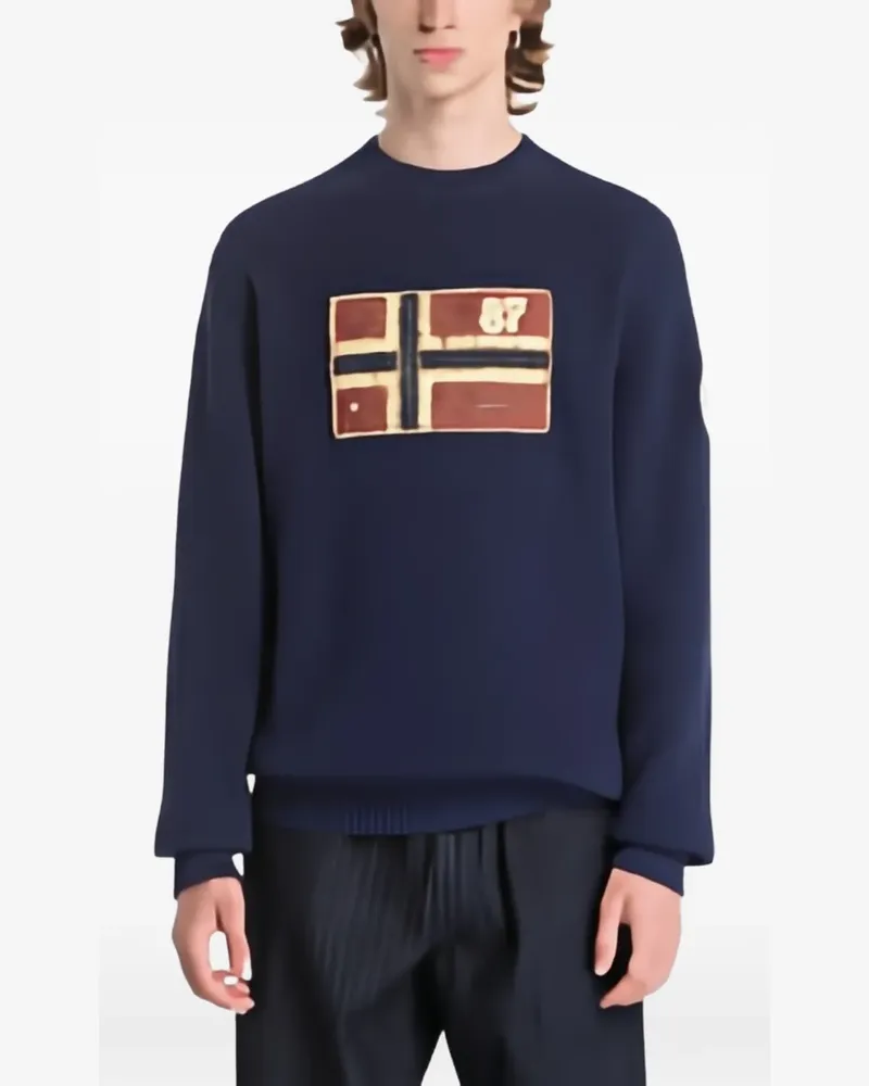 Napapijri Archive flag-patch sweater - Blau Blau