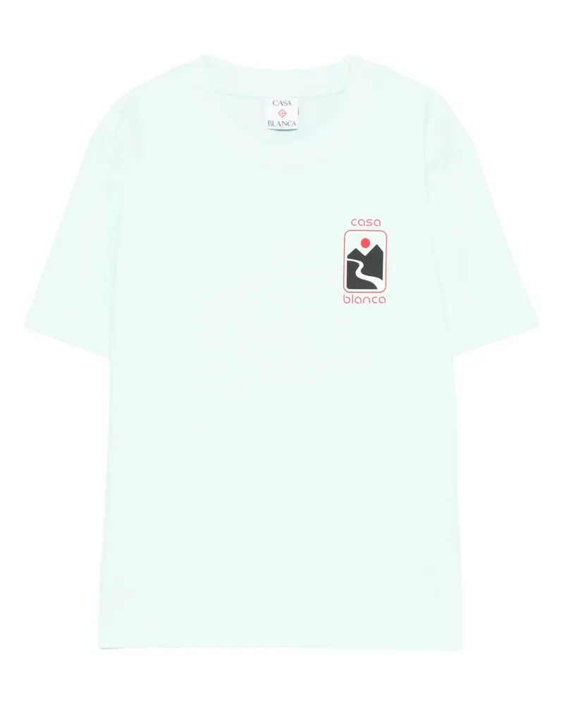 Casablanca Paris Sunset Valley T-Shirt mit grafischem Print - Blau Blau