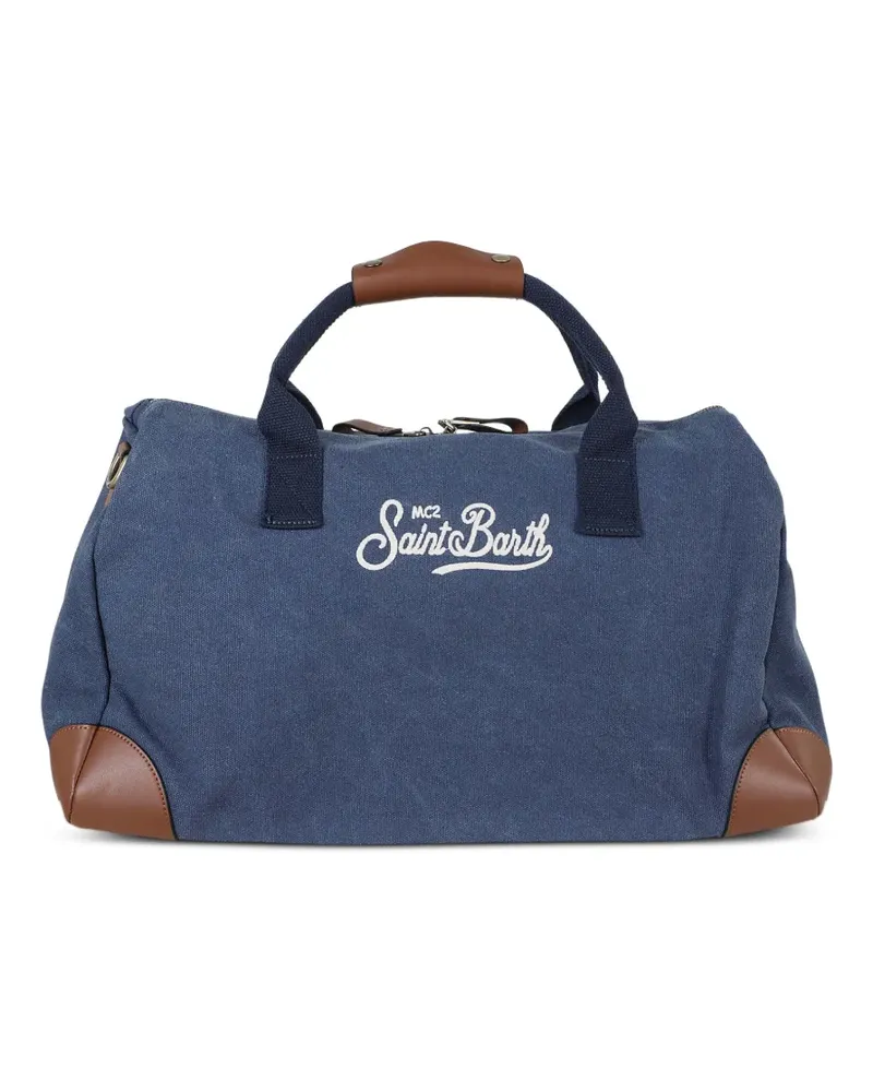 MC2 Saint Barth logo-embroidered leather-trim holdall - Blau Blau