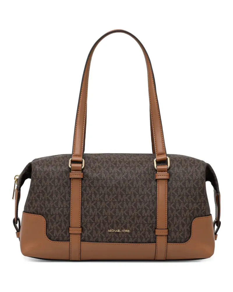 Michael Kors Große Teddi Signature Logo Schultertasche - Braun Braun