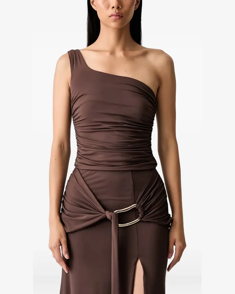 Bardot Dion one-shoulder ruched top - Braun Braun