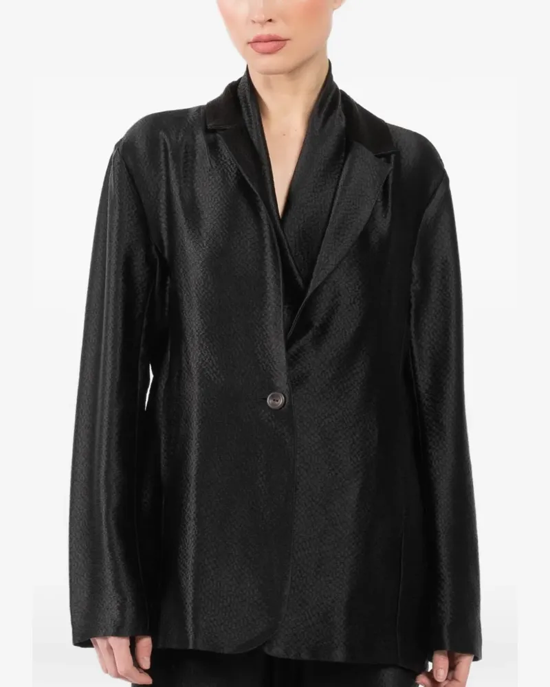 Peter Cohen silk single-breasted blazer - Schwarz Schwarz