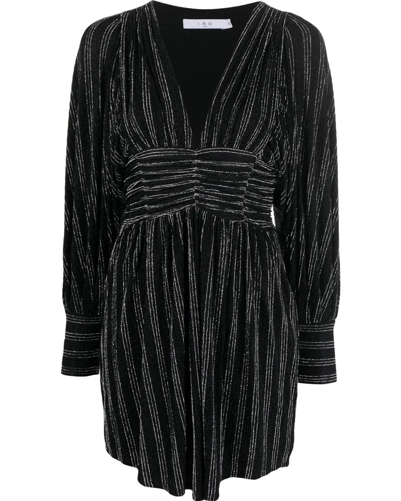 IRO Geripptes Kleid - Schwarz Schwarz