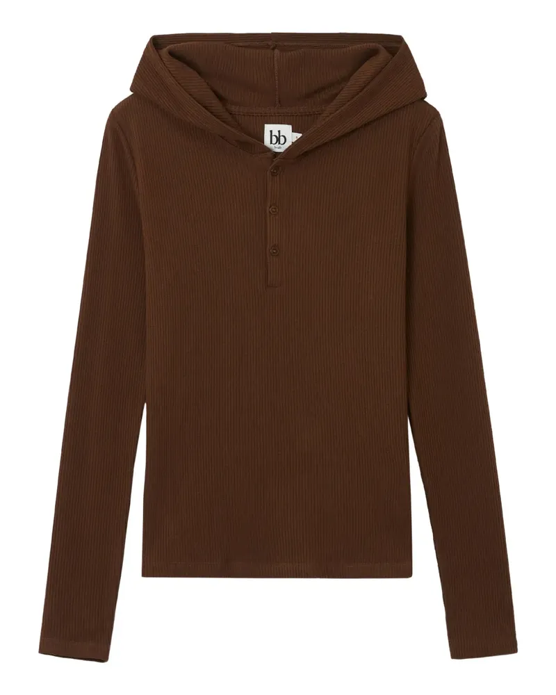 b+ab Geknöpfter Hoodie - Braun Braun