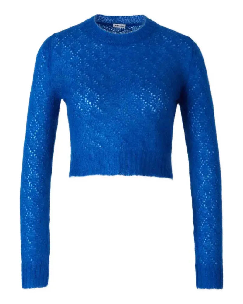 Jil Sander Cropped-Pullover aus Pointelle-Strick - Blau Blau