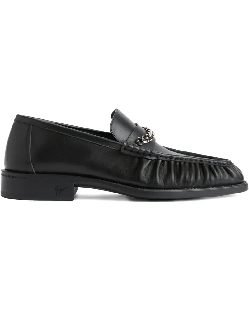 Giuseppe Zanotti Weeston chain leather loafers - Schwarz Schwarz