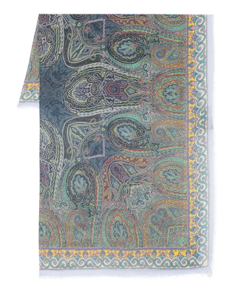 Etro Schal mit Paisleymuster - Blau Blau
