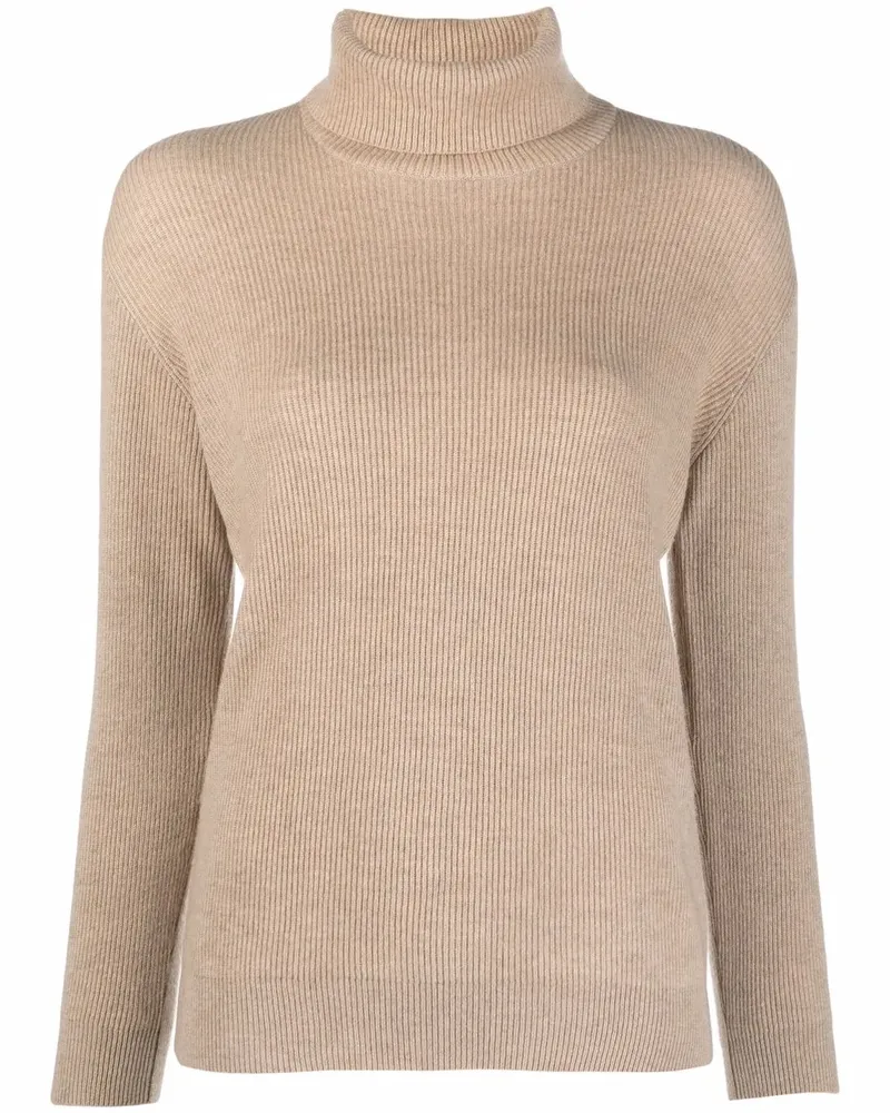 Brunello Cucinelli Kaschmirpullover mit Rollkragen - Nude Nude