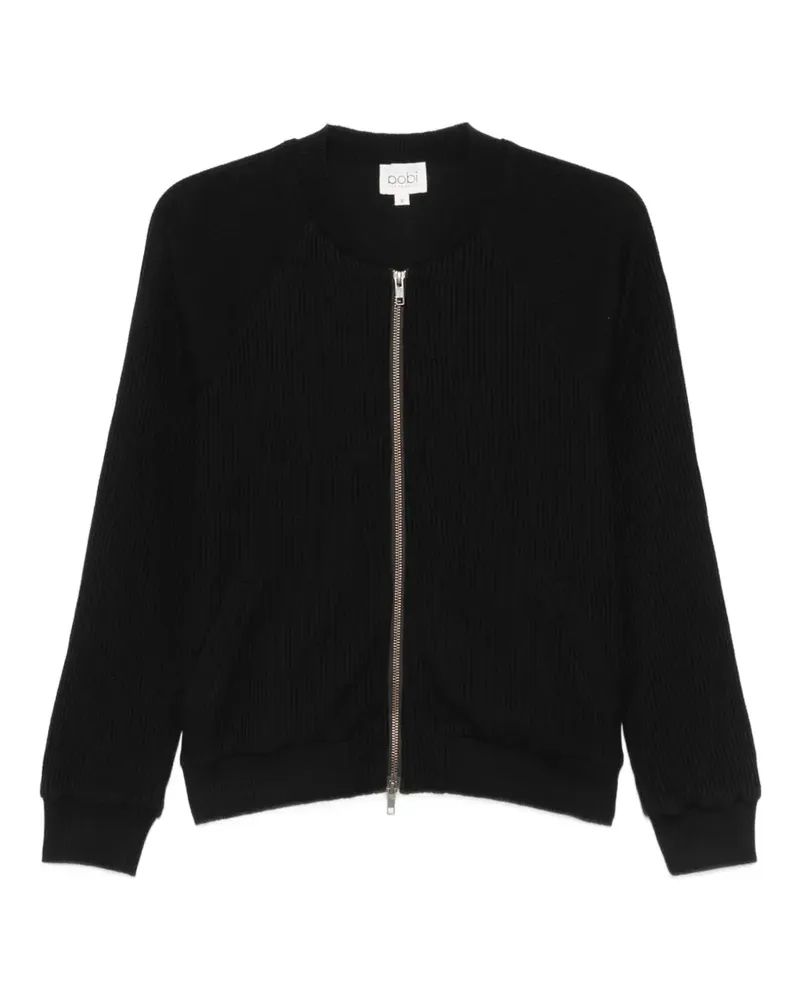 Bobi Gerippter Pullover - Schwarz Schwarz